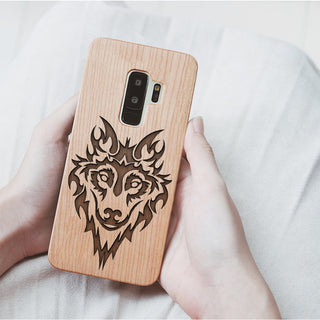 Wood Phone Case for Universal Models - Wolf Head 005 - designfullprint