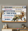 Dinosaur Life is Short So Live It Canvas Art and Poster CH