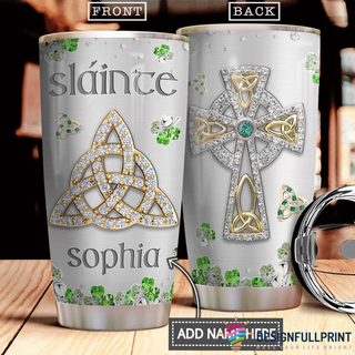 Irish Shop Irish Cross Happy St Patricks Day Personalized Tumbler CM