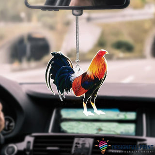 Rooster Car Hanging Ornament Or Key Chain HG