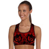 Padded Gym Fitness Sport 3D Red Skull Printed Athletic Bra 002