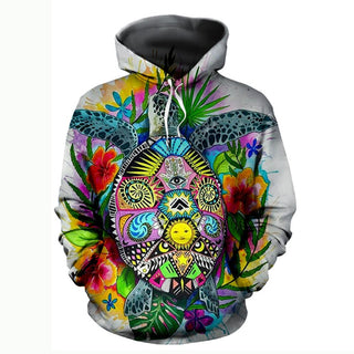 3D Turtle Printed Hoodie 001 - designfullprint
