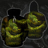 3D Green Snakes Printed Hoodie 004 - designfullprint