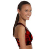 Padded Gym Fitness Sport 3D Red Skull Printed Athletic Bra 002