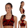 Padded Gym Fitness Sport 3D Red Skull Printed Athletic Bra 002 - designfullprint