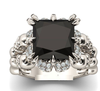 Black Diamond Skull Ring