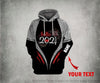Multicolor 2021 Hoodie Hello 2021 New Year Personalized Unisex Hoodie HG