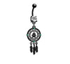 Dreamer Black Skull Navel Piercing Ring