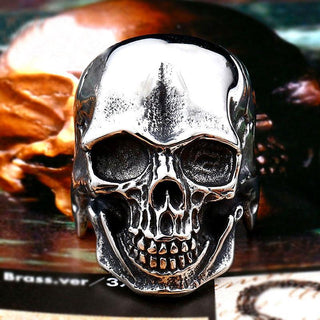 Happy Crack Skull Stainless Steel Ring