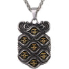 Vintage Stainless Steel 7 Skulls Pendant Necklace