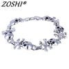Fashion Stainless Steel Skull Charms Bracelet Men Women Punk Silver Chain Bracelets - designfullprint