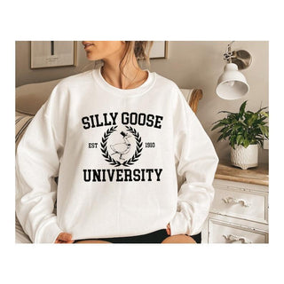 Silly Goose University Crewneck Sweatshirt, Unisex Silly Goose University Shirt, Funny Men's Sweatshirt, Funny Gift for Guys, Funny Goose HG