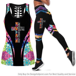 Gift For Christian Quilting and Jesus Tank Top and Leggings Set