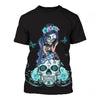 Skull Gift Fight Like A Warrior™ Teal and Purple Sugar Skull Girl Sucide Awareness Hoodie