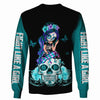Skull Gift Purple And Teal Wearing Suicide Awareness Prevention Sugar Skull Girl Zip up Long Sleeve Tshirt Hoodie