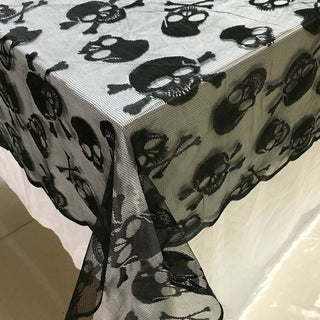 Black Lace Skull Tablecloth