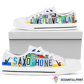 Live Love Play Saxophone Lowtop Canvas Shoes NHD