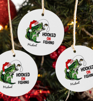 Fishing Gifts Fishing Hooked On Ornament LH