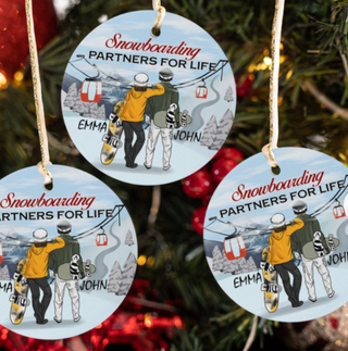 Snowboarding Partners For Life Ornament LH
