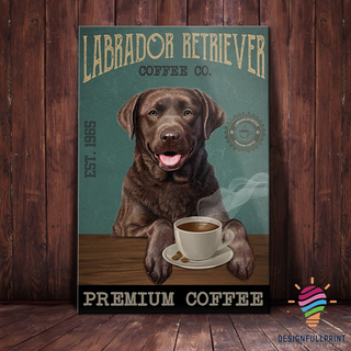 Labrador Retriever Coffee Shop Art and Poster CM Gifts For Dog Lovers