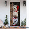 Westie Christmas Door Cover LH