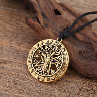 Tree Of Life With Wiccan Pentacle Necklace