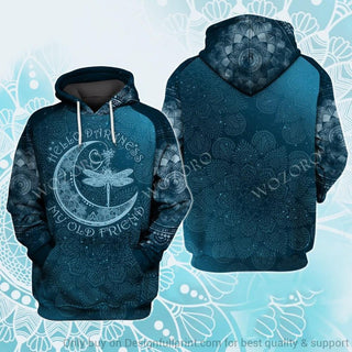 Gift For Hippie Hippie Hello Darkness My Old Friend Mandala Hippie Unisex Hoodie CH