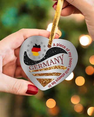 A Piece Of My Heart Will Always Be In Germany Heart Ornament LH
