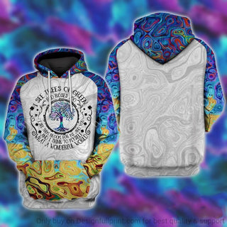 Gift For Hippie Hippie I See Trees Of Green What A Wonderful World Grey Unisex Hoodie CH