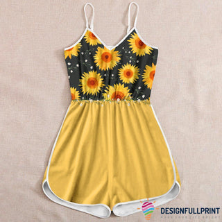 Sunflower Romper Rompers For Women LH Sexy Rompers Summer Rompers Sunflower Gifts For Her