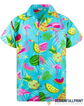 Flamingo Fruits Hawaiian Shirt LH Aloha Shirt Hawaiian Outfit For Menflamingo Gifts