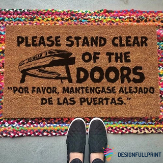 New Please Stand Clear Of The Door Coir Pattern All Over Printing Doormat HG Por Favor Mantente Alejada De Las Puertas Felpudo