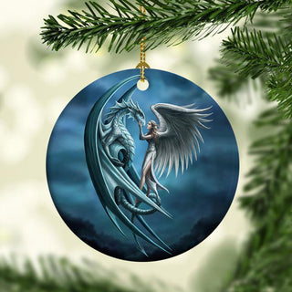 Gift For Dragon Lover Dragon Lover Round2 Ceramic Ornament LH