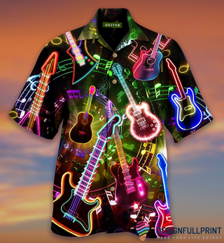 Colorful Guitar Pattern Hawaii Shirt CM
