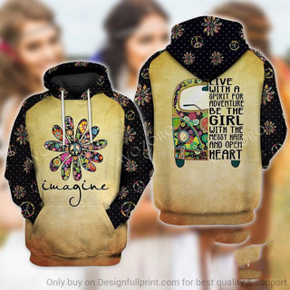Gift For Hippie Hippie Imagine Live With A Spirit For Adventure Unisex Hoodie CH