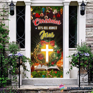 Gift For Christian Christmas Is All About Jesus Door Sock LH