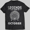 Legends Are Born In October Native American T-shirt