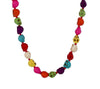 Vintage Colorful Stone Skull Necklace