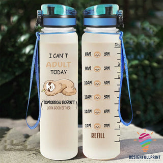 Sloth I Cannot Be Adult Today Water Track Bottle NHD