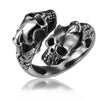 Punk Double Skull Biker Ring