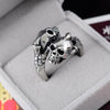 Punk Double Skull Biker Ring