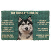 My Husky Rules Welcome Doormat NHD