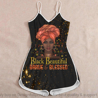 Black Pride Black Beautiful Brave And Bless Rompers For Women LN Black And Proud 365