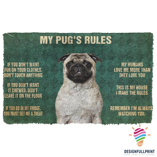 My Pug Rules Welcome Doormat NHD
