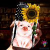 Drapeau Américain De Tournesol Avec Étui Pour Téléphone Cochon CH