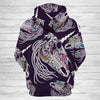 Unicorn Skull 3D Unisex Hoodie 022 - designfullprint
