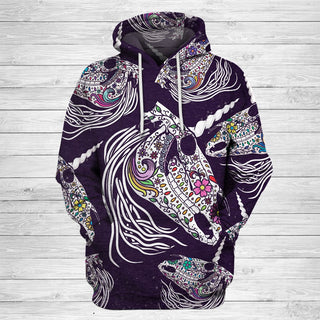 Unicorn Skull 3D Unisex Hoodie 022 - designfullprint