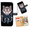Awesome Cell Phone Wallet Case for Universal Models - Wolf Dream-catcher 003 - designfullprint
