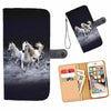 Cell Phone Wallet Case for Universal Models - 3D White Horses Running In The Sea Printed Phone Wallet Case 003 - designfullprint