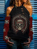 Skull Gift Gift For Native American Native American Skull Cut Out Shoulder Top PA